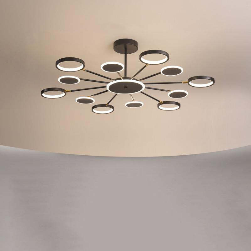 Arisha Modern Led Chandelier, Geometric, Black Dimmable - Neutral Decor