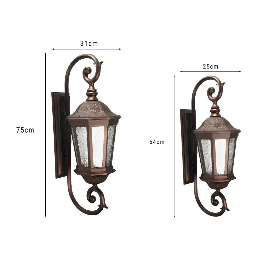 Quinlan Retro Shade European Glass Outdoor Wall Lights