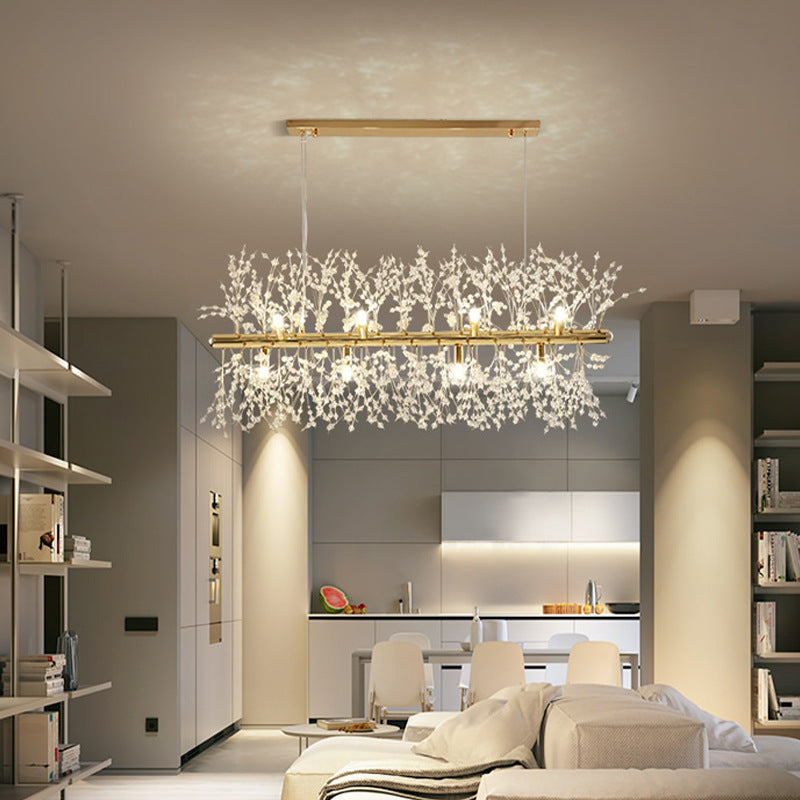 Arisha Creative Art Chandelier Crystal Pendant Light for Dining Room - Neutral Decor