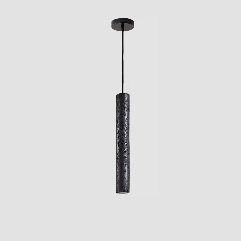Fosb Slim Black Travertine Tube Pendant Light-Neutral Decor