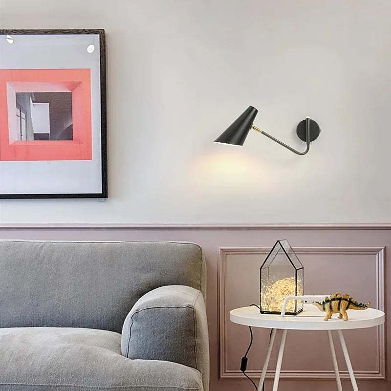 Epoch Rotatable Wall Lamp, Black & White & Gold, Bedroom - Neutral Decor
