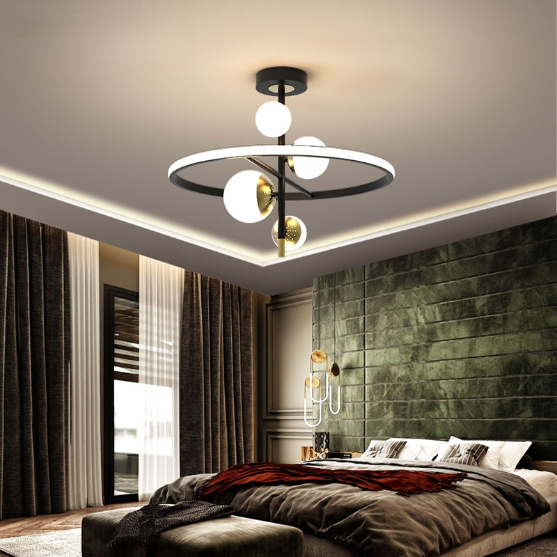 Valentina Semi-Flush Mount Ceiling Light, Gold & Black, 2 Style - Neutral Decor