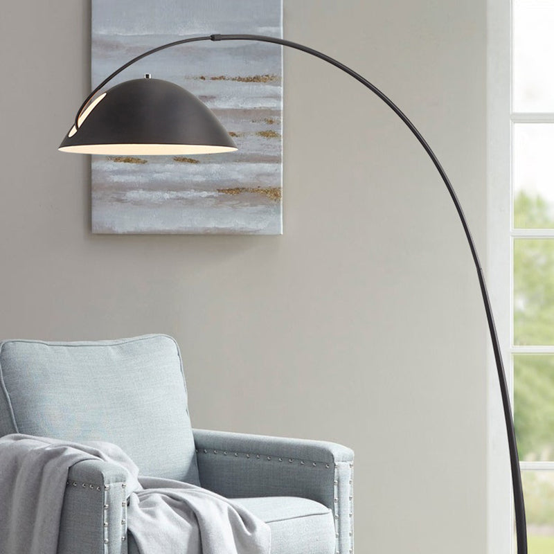 Avi Modrn Fishing Rod Metal Floor Lamp, Black - Neutral Decor