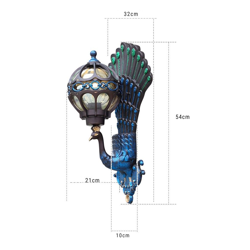 Joey Retro Peacocks European Outdoor Wall Light