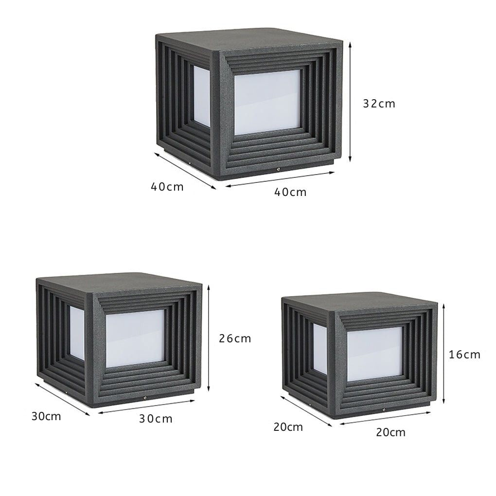 Square Creative LED Modern Steel Outdoor Post Caps Lights