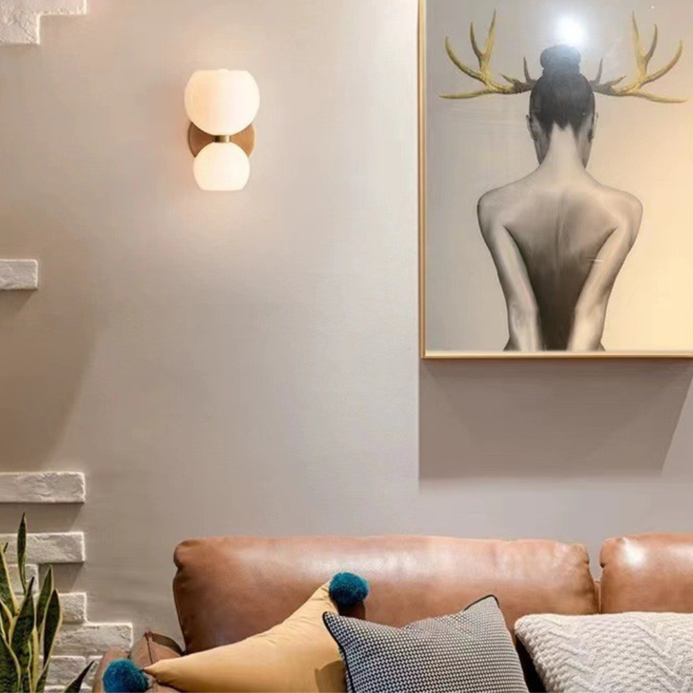 Valentina Modern Hourglass LED Wall Lamp Metal/Glass White Living Room - Neutral Decor