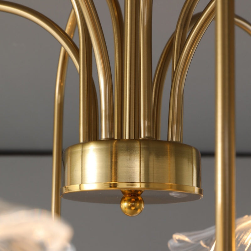 Valentina Nordic LED Chandelier Gold Glass Living/Dining Room/Bedroom - Neutral Decor