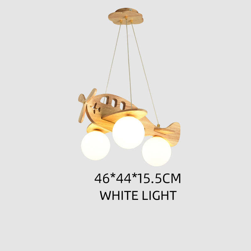 Arisha Vintage Airplane Shape Pendant Light, Wood - Neutral Decor