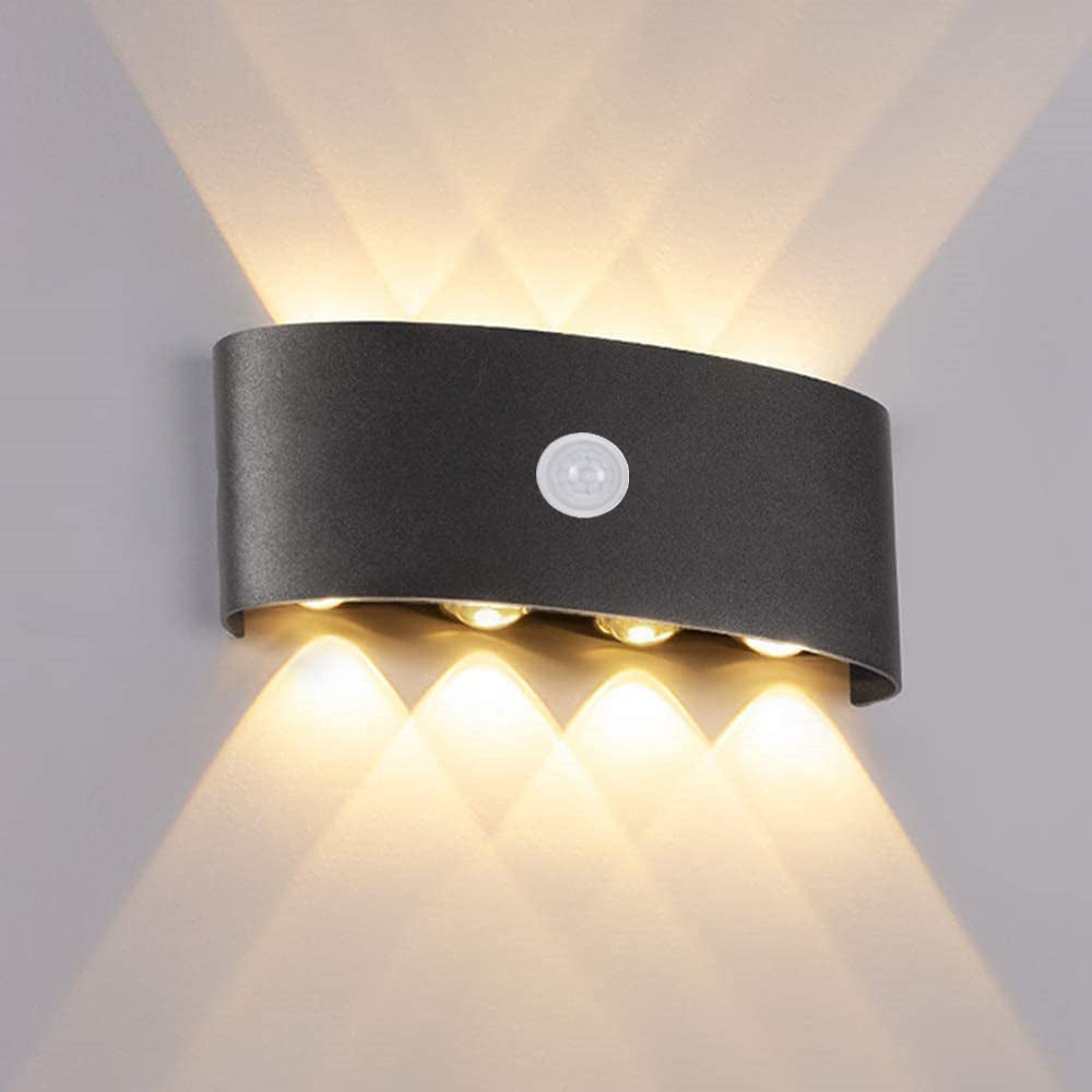 Ray Modern Simple Metal/Acrylic Fixtures Up And Down LED Light Wall Lamp, Black/White - Neutral Decor