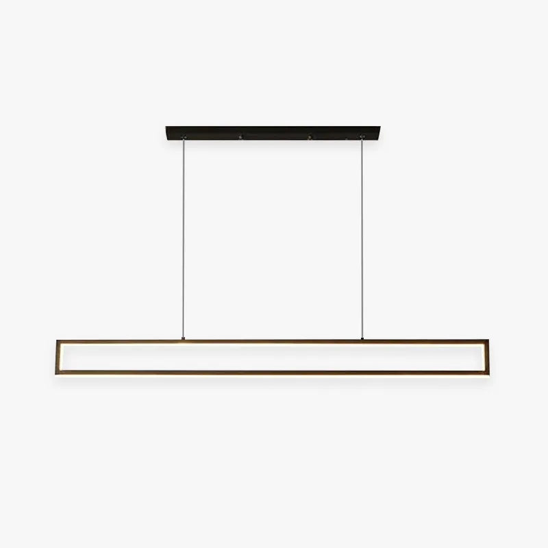 Arisha Modern Metal Vertical Rectangular Pendant Light, Black - Neutral Decor