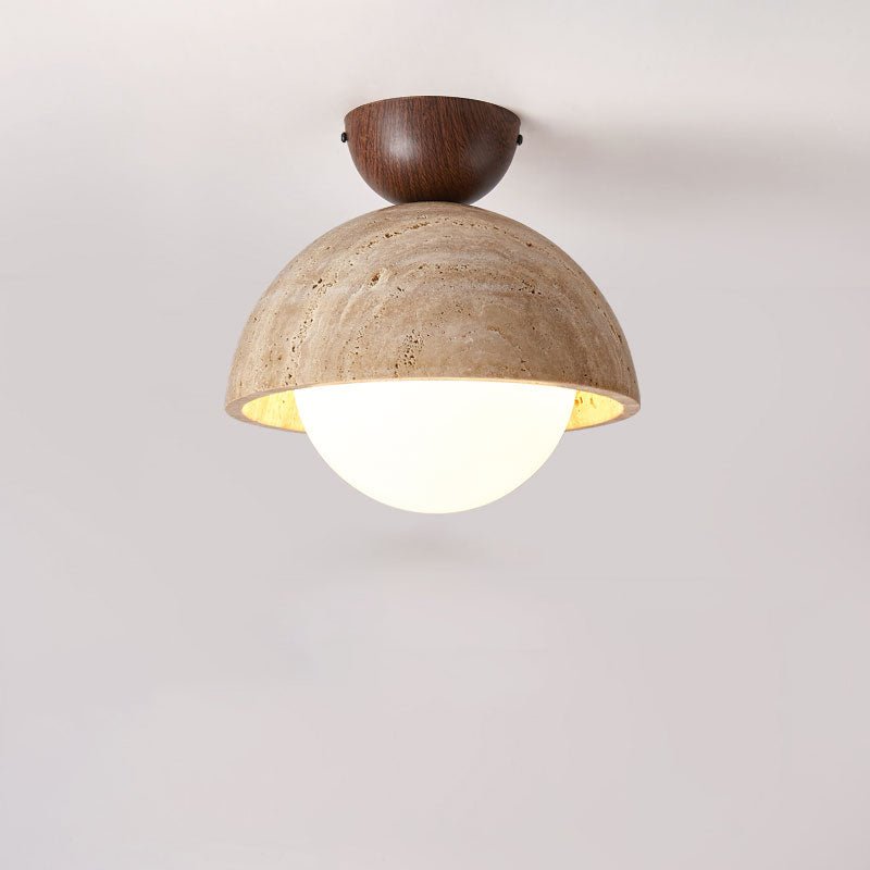 Solana Travertine Ceiling Light-Neutral Decor