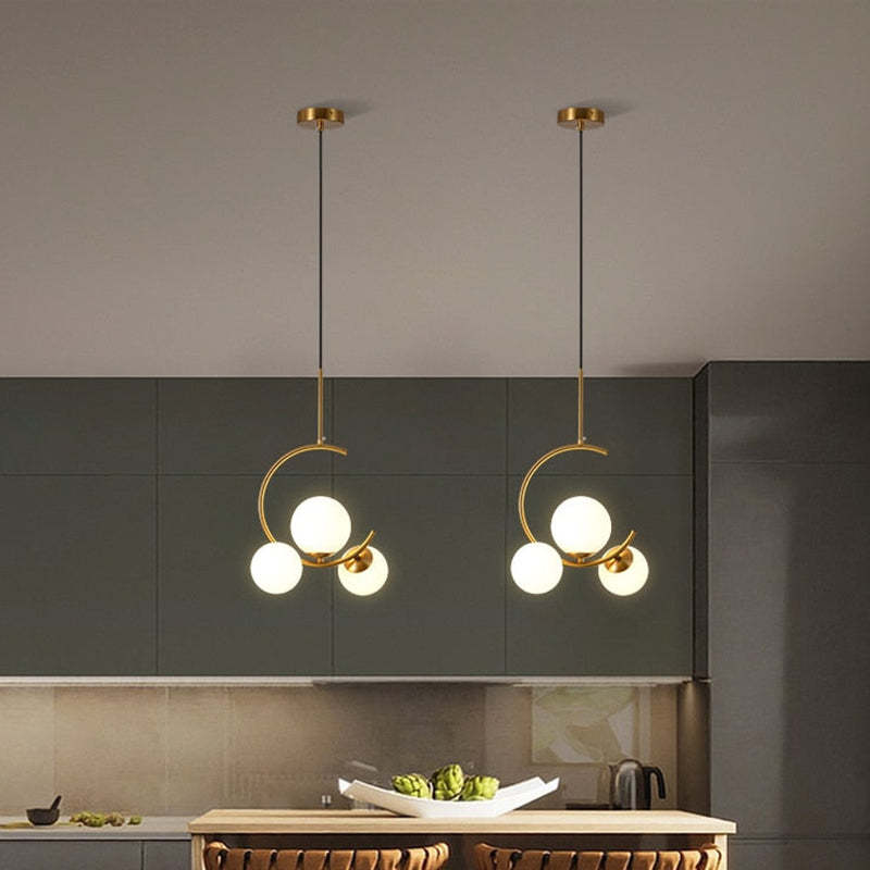 Valentina Modern Glass Globe Pendant Light, Metal & Glass, 3 Style - Neutral Decor