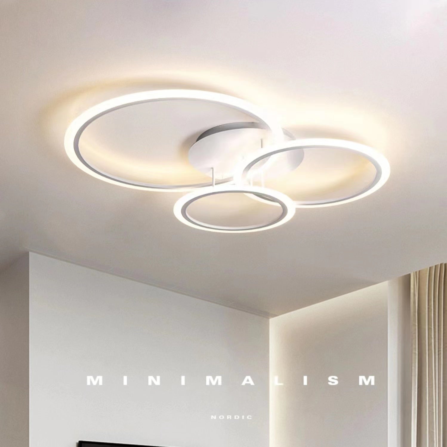 Arisha LED Ceiling Light Circle Ring, Black & White - Neutral Decor