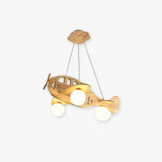 Arisha Vintage Airplane Shape Pendant Light, Wood - Neutral Decor