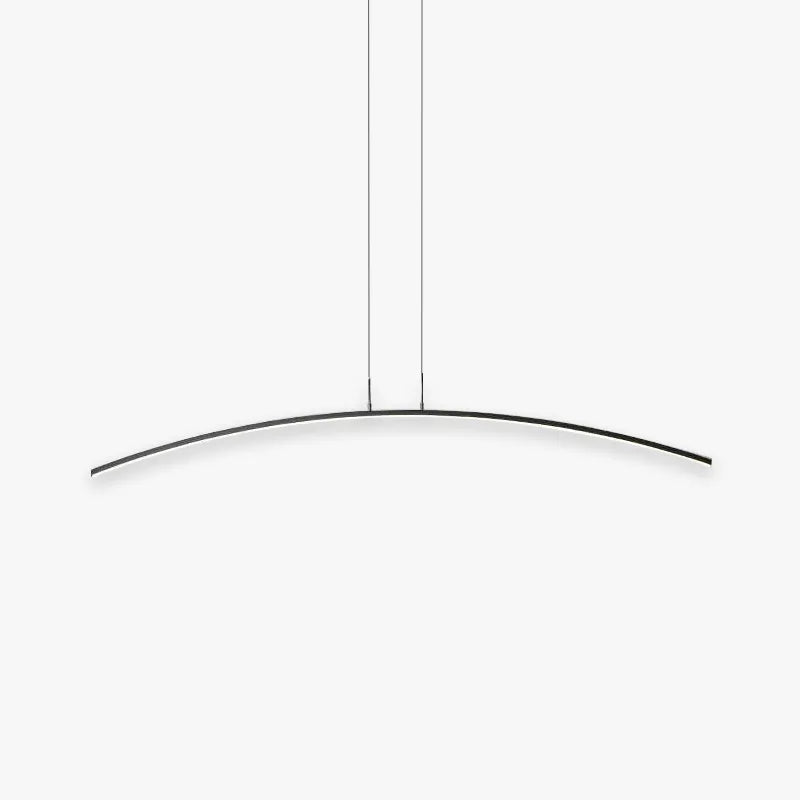 Arisha Curved Linear Pendant Light for Dining Room, Black/White - Neutral Decor