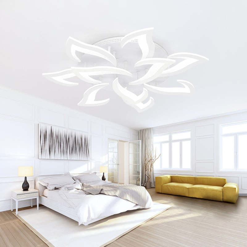 Arisha Elegant Flower Flush Mount Ceiling Light, White/Black - Neutral Decor
