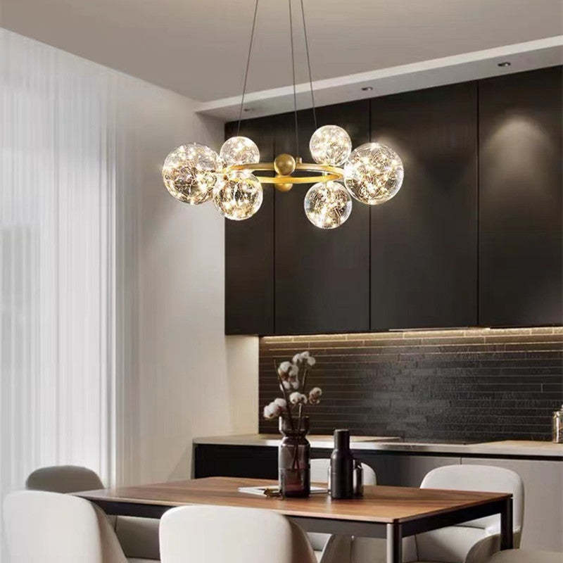 Valentina Art Deco Luminous Sphere Cluster Glass Pendant Light - Neutral Decor