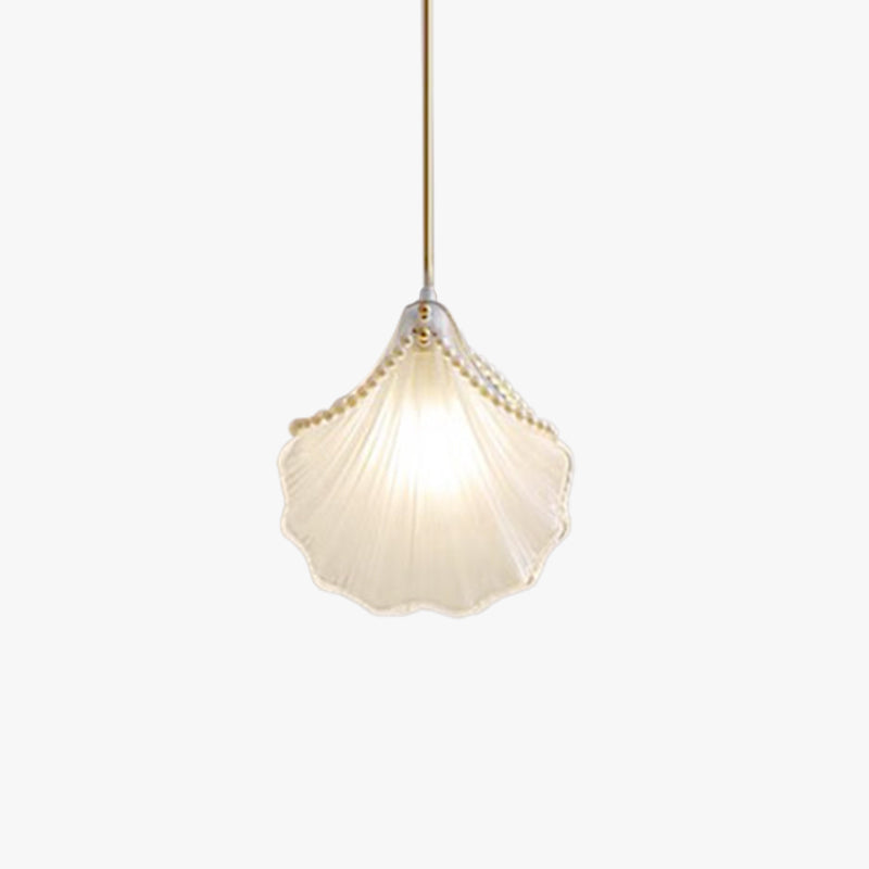 Kristy Art Deco Pearl Shell Metal/Acrylic Pendant Light, White - Neutral Decor