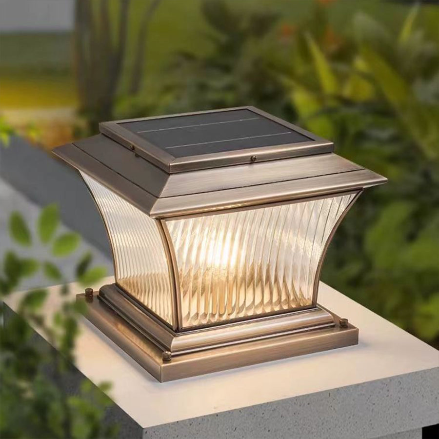 Counse Copper European style Glass Outdoor Pillar Light