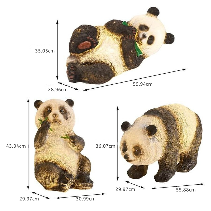 Hubert Panda Bamboo Animal Resin Outdoor Lawn Lamp