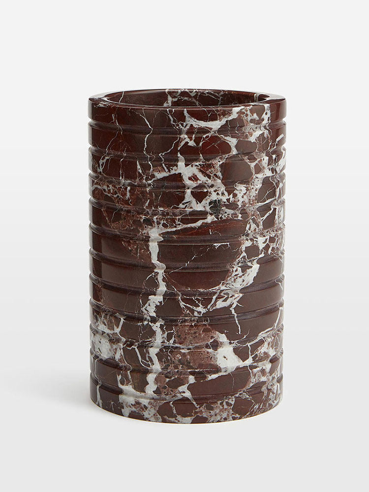 Hemzi Rosso Levanto Marble Vessel Sculptural Natural Stone High-end Decor-Neutral Decor