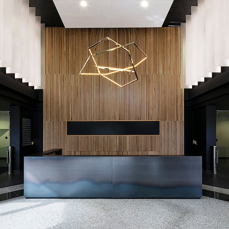 Arisha Minimalist Geomatic Metal Pendant Light, Gold, DIY - Neutral Decor