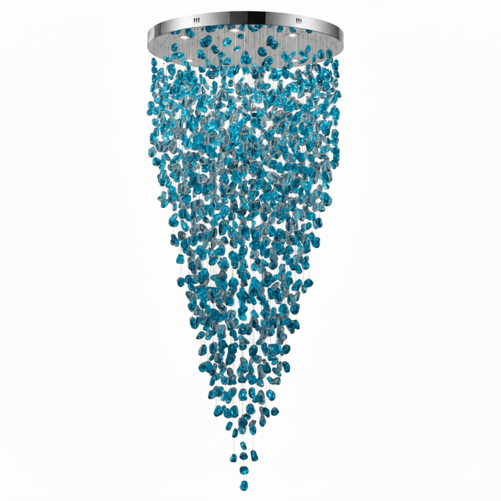 Crystal Stone Chandelier-Neutral Decor