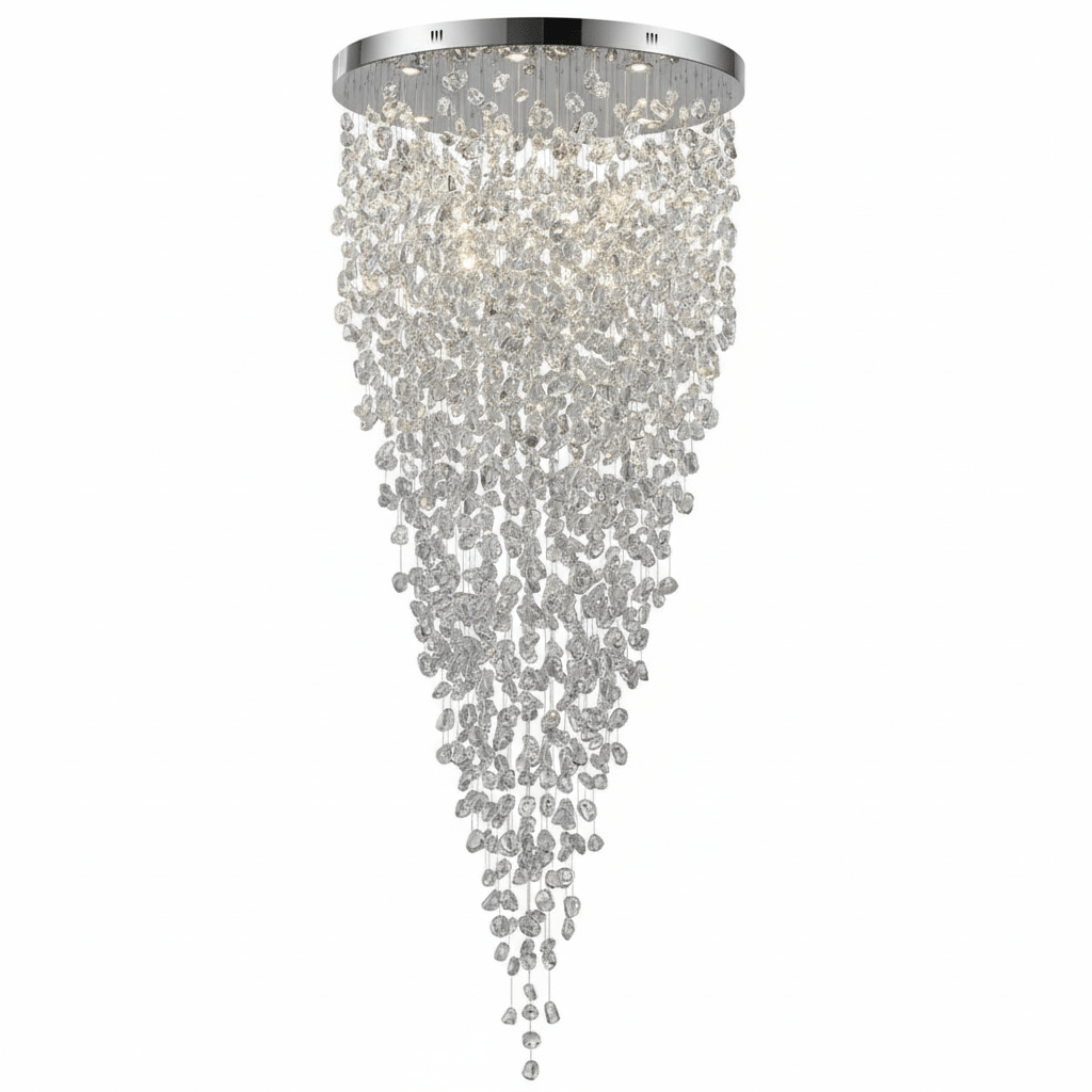Crystal Stone Chandelier-Neutral Decor