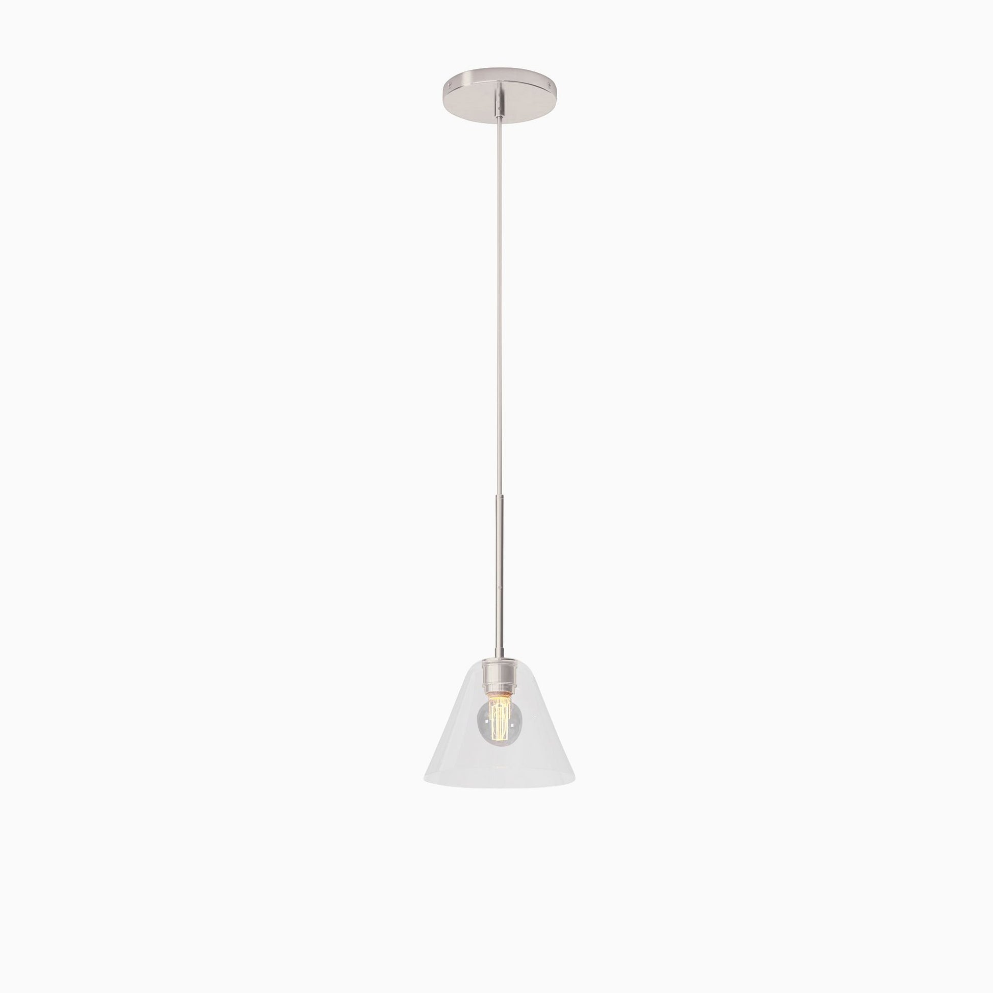 Cone Milk Clear Glass Cone Pendant Light for Kitchen-Neutral Decor