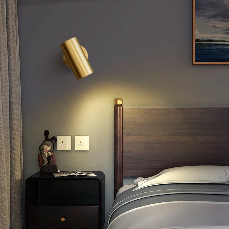 Aria Moden Spotlight cylindrical Metal Wall Lamp, Gold/Black - Neutral Decor