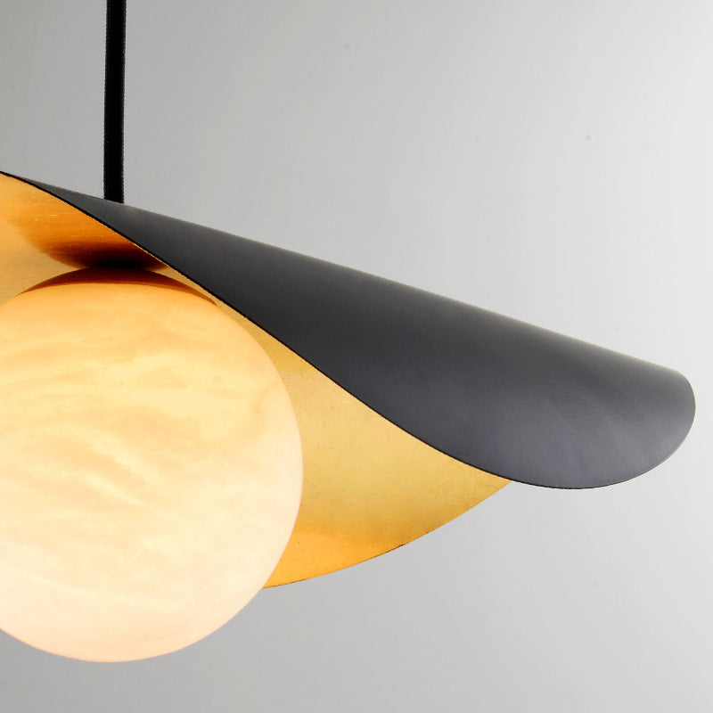 Arisha Modern Nordic Minimalist Metal/Marble Pendant Light, Black - Neutral Decor