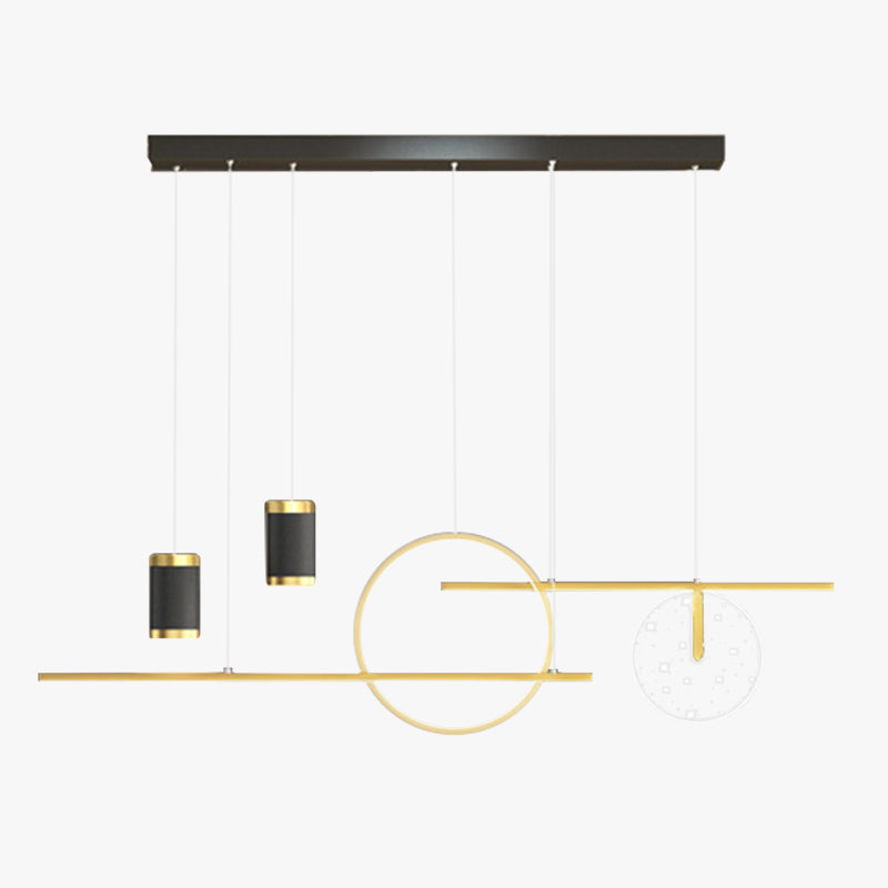 Arisha Modern Metal Starry Pendant Light, Black/White/Gold - Neutral Decor