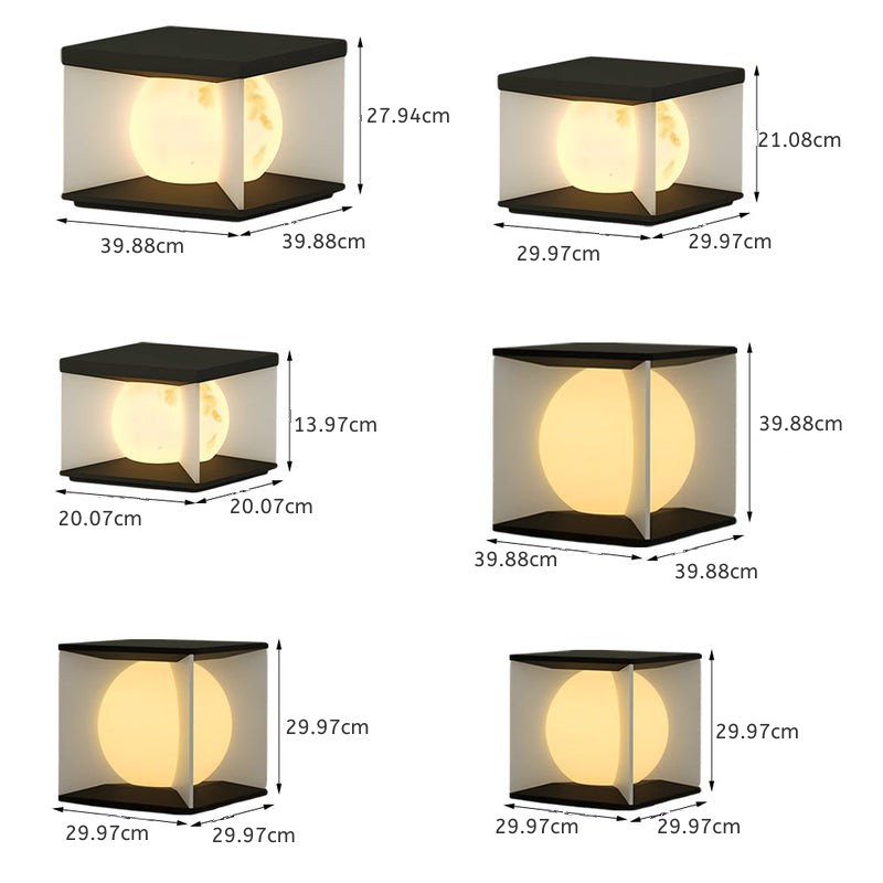 Panora Square Lampshade Steel Outdoor Pillar lights