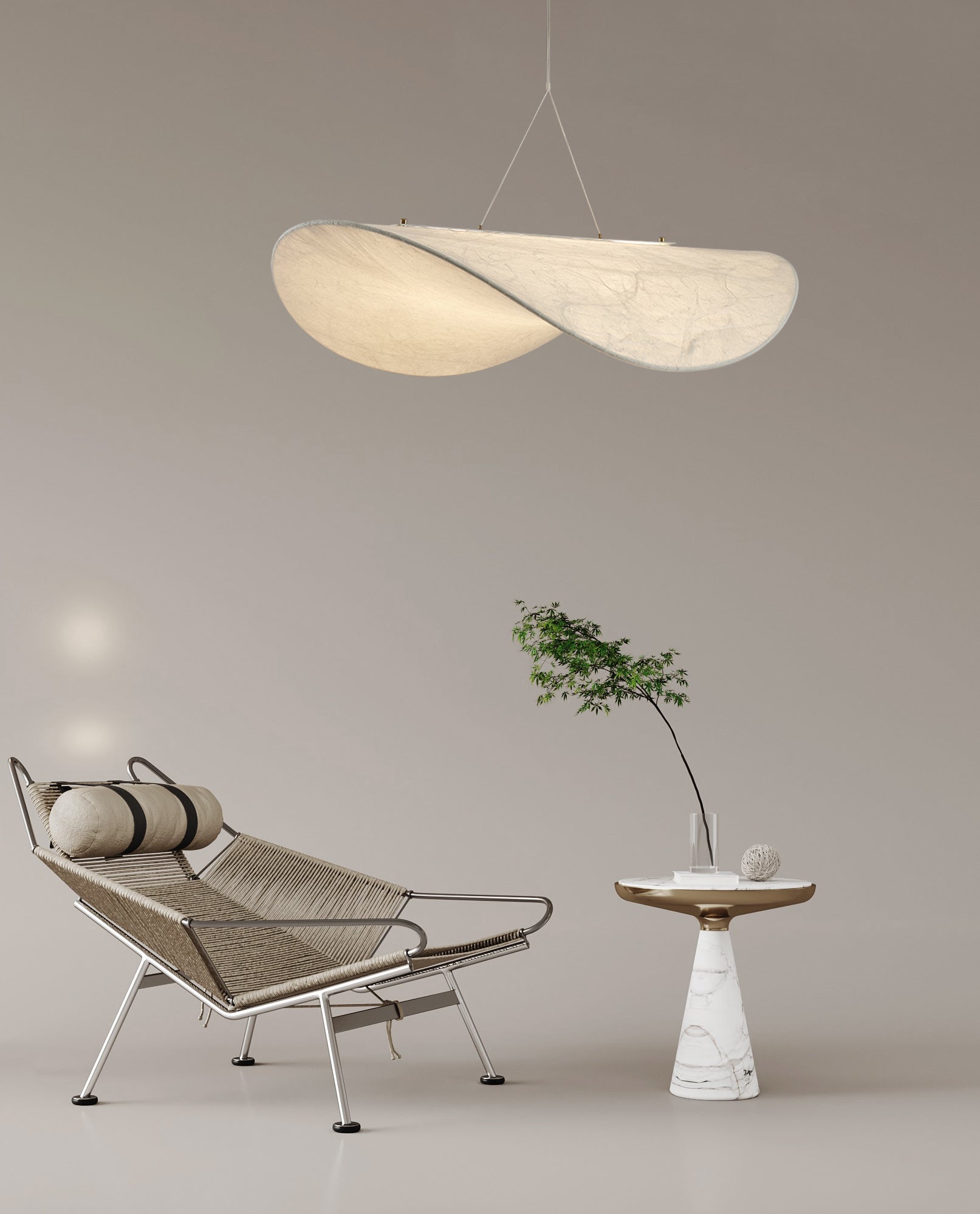 Marenis Elegance Nordic Silk Pendant Light-Neutral Decor