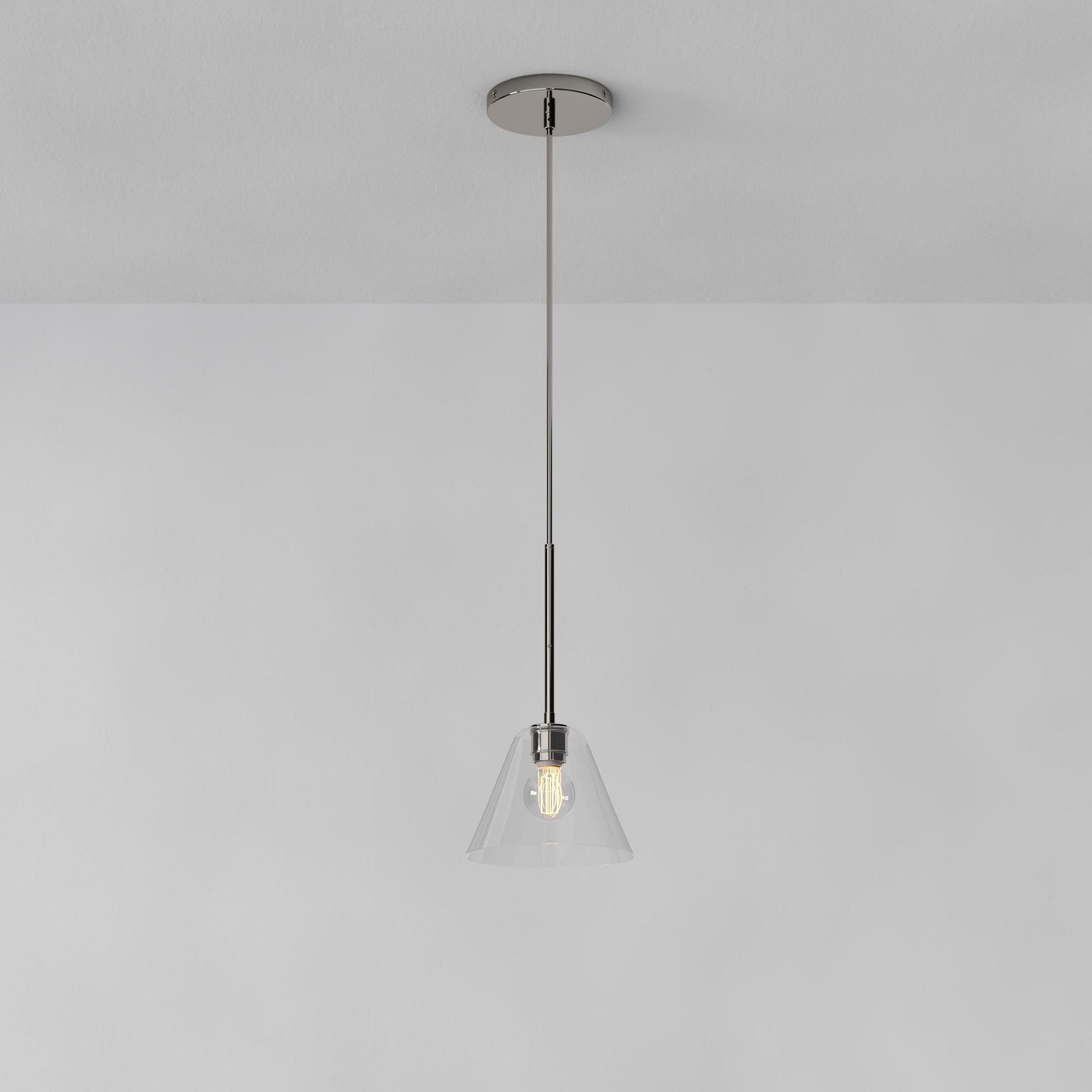 Cone Milk Clear Glass Cone Pendant Light for Kitchen-Neutral Decor