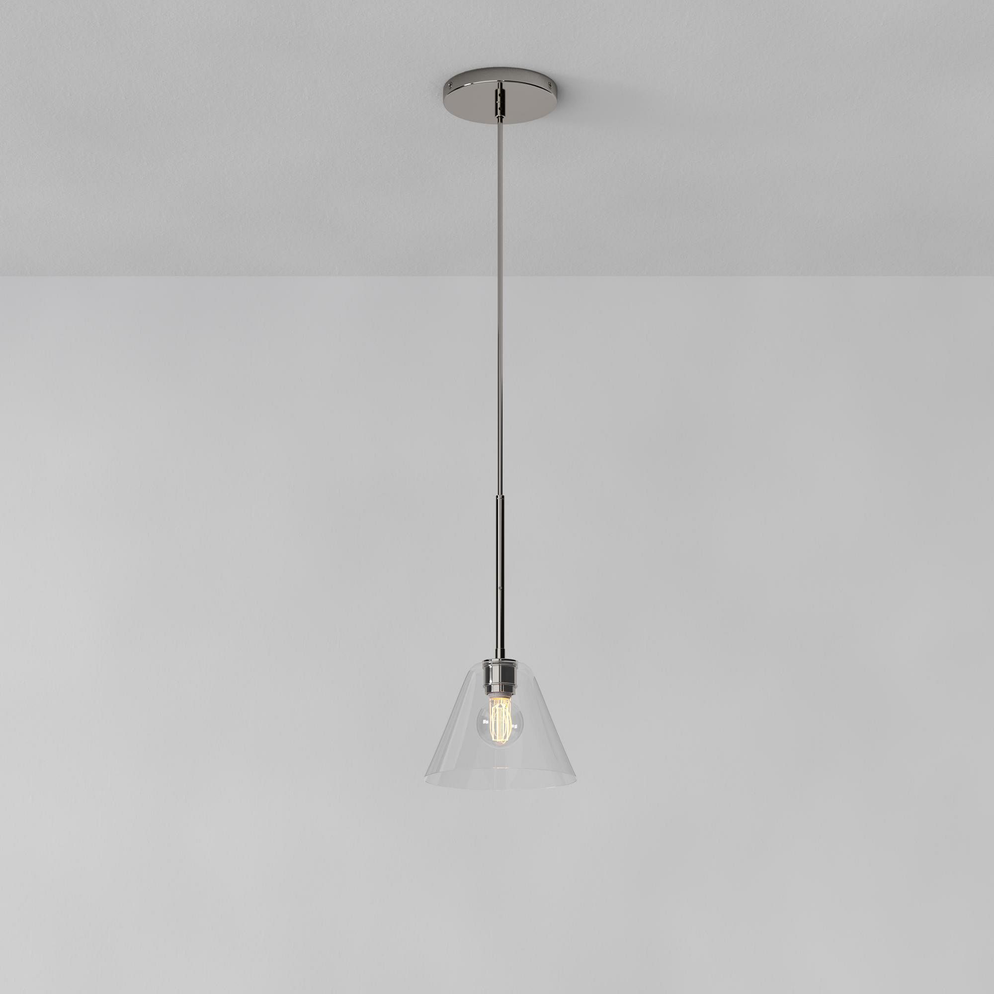 Cone Milk Clear Glass Cone Pendant Light for Kitchen-Neutral Decor