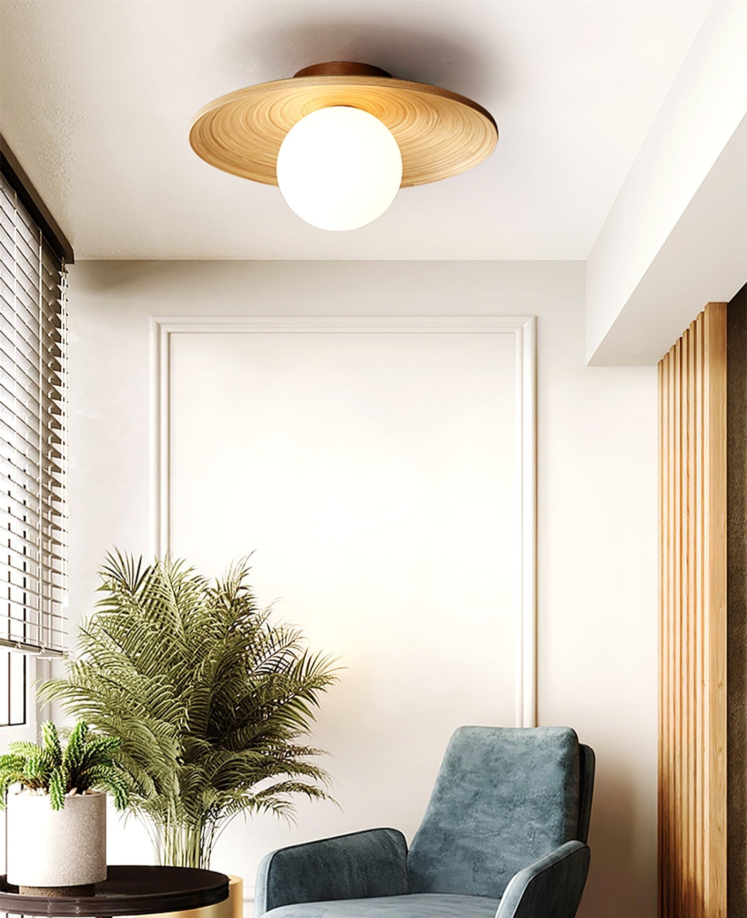 Ivoris Ceiling Light Soluna Wood Orbital-Neutral Decor
