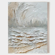 Wall Art Impasto Coastal Cityscape - Neutralighting