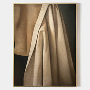 Wall Art Elegant Textured Linen Drape - Neutralighting