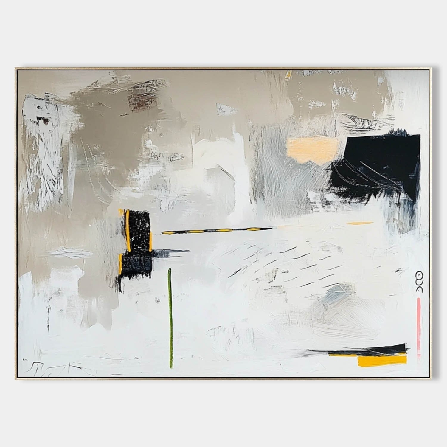 Wall Art Modern Geometric Abstract Black Yellow - Neutralighting