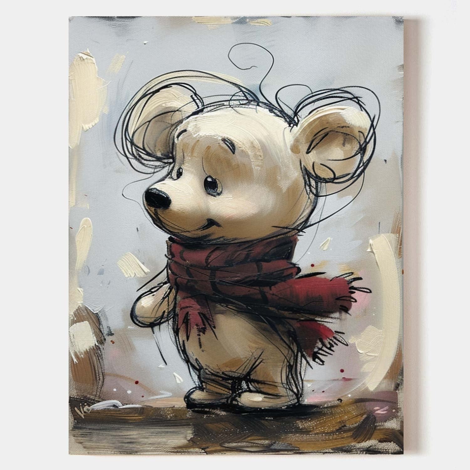 Wall Art Whimsical Winter Bear - Neutralighting