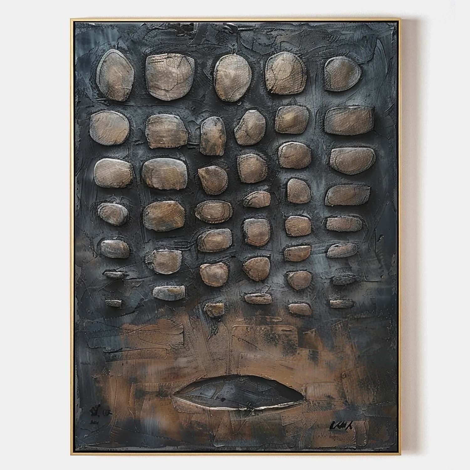 Wall Art Assemblage Textured Monochrome - Neutralighting