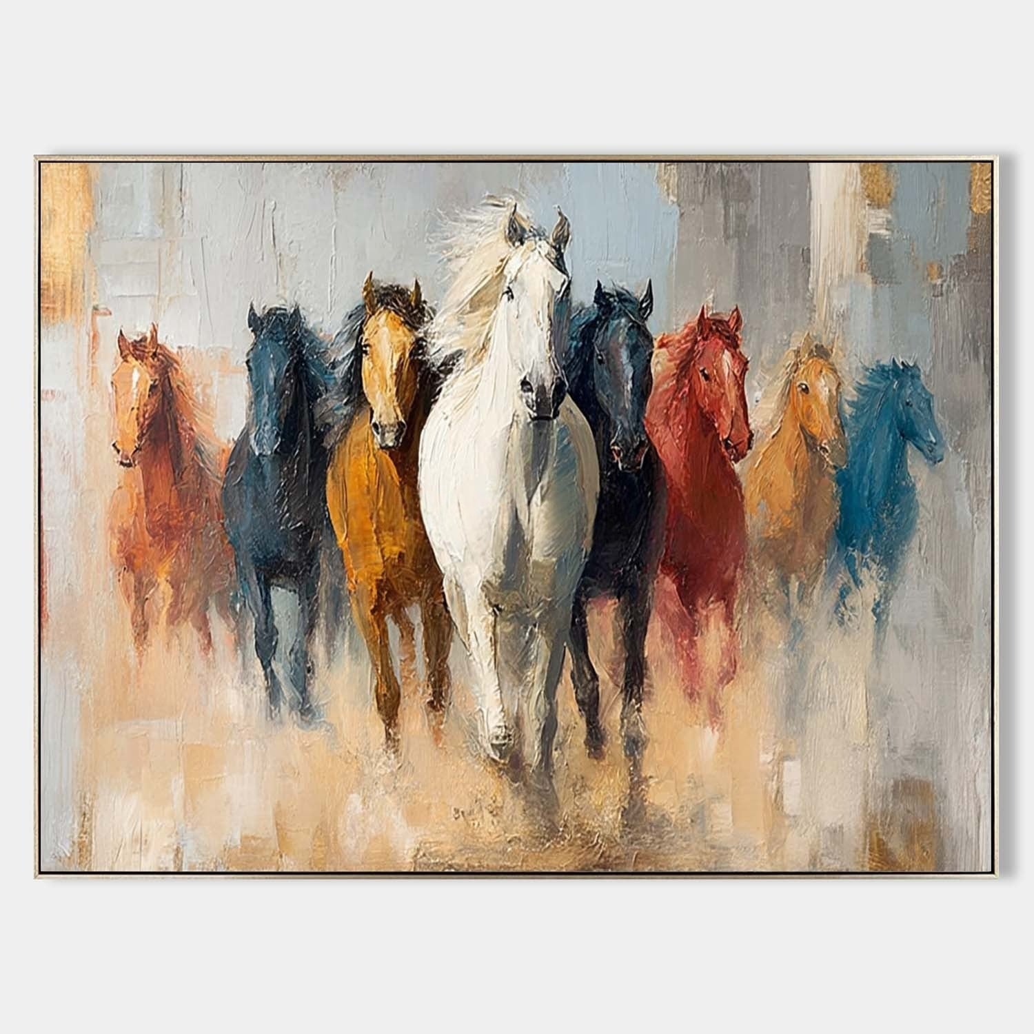 Wall Art Majestic Contemporary Running Horses - Neutralighting