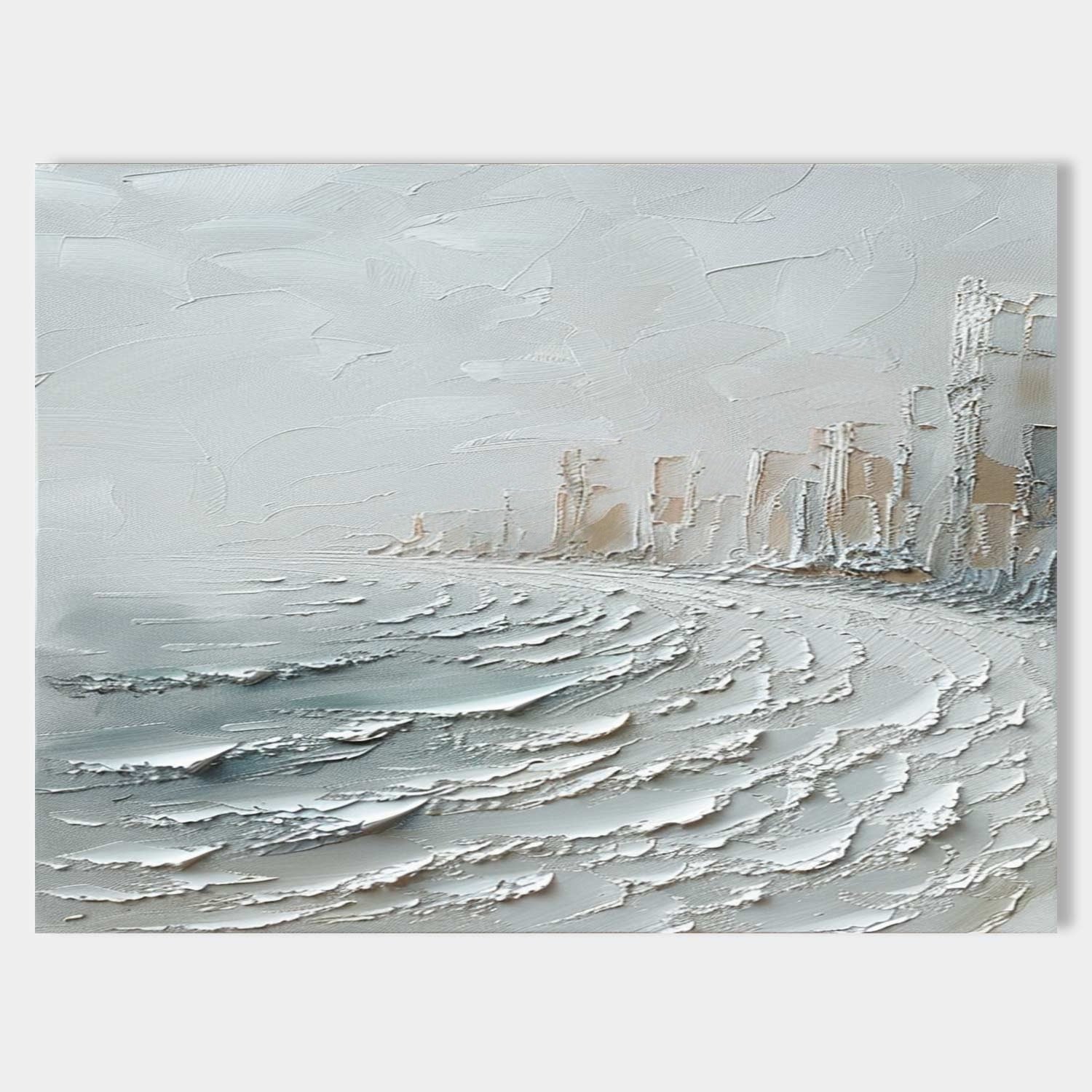 Wall Art Misty Coastal Cliffs Seascape - Neutralighting