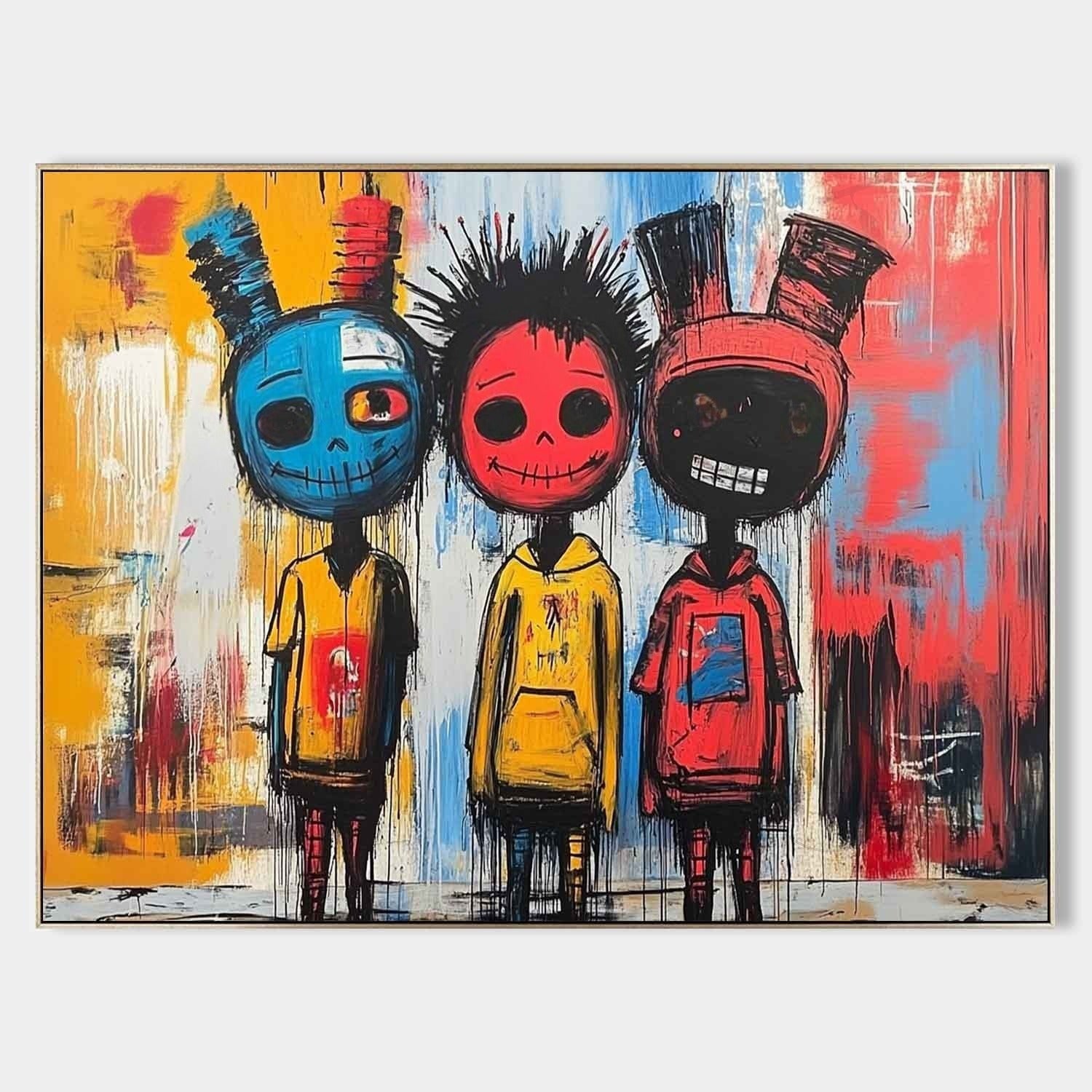 Wall Art Neo Expressionist Trio Skull - Neutralighting