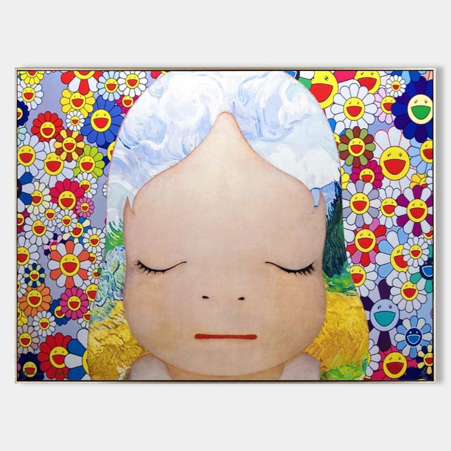 Wall Art Yoshitomo Nara Girl Murakami Flower - Neutralighting