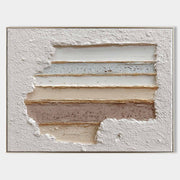 Wall Art Panoramic Textured Abstract Layered Scene Soft Neutral - Neutralighting