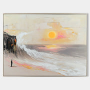 Wall Art Panoramic Impressionist Coastal Sunset Scene - Neutralighting