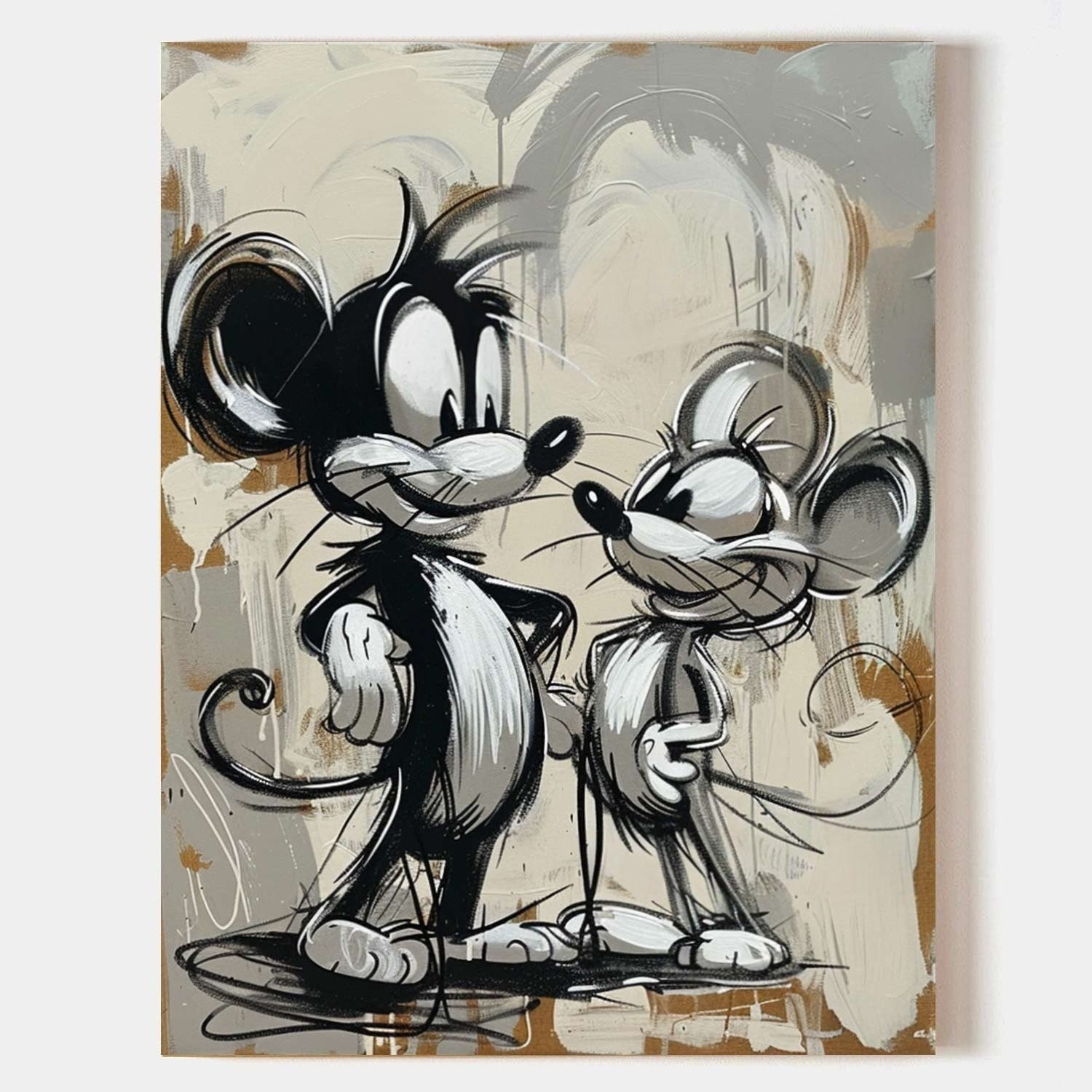 Wall Art Timeless Pop Art Mouse Pair - Neutralighting