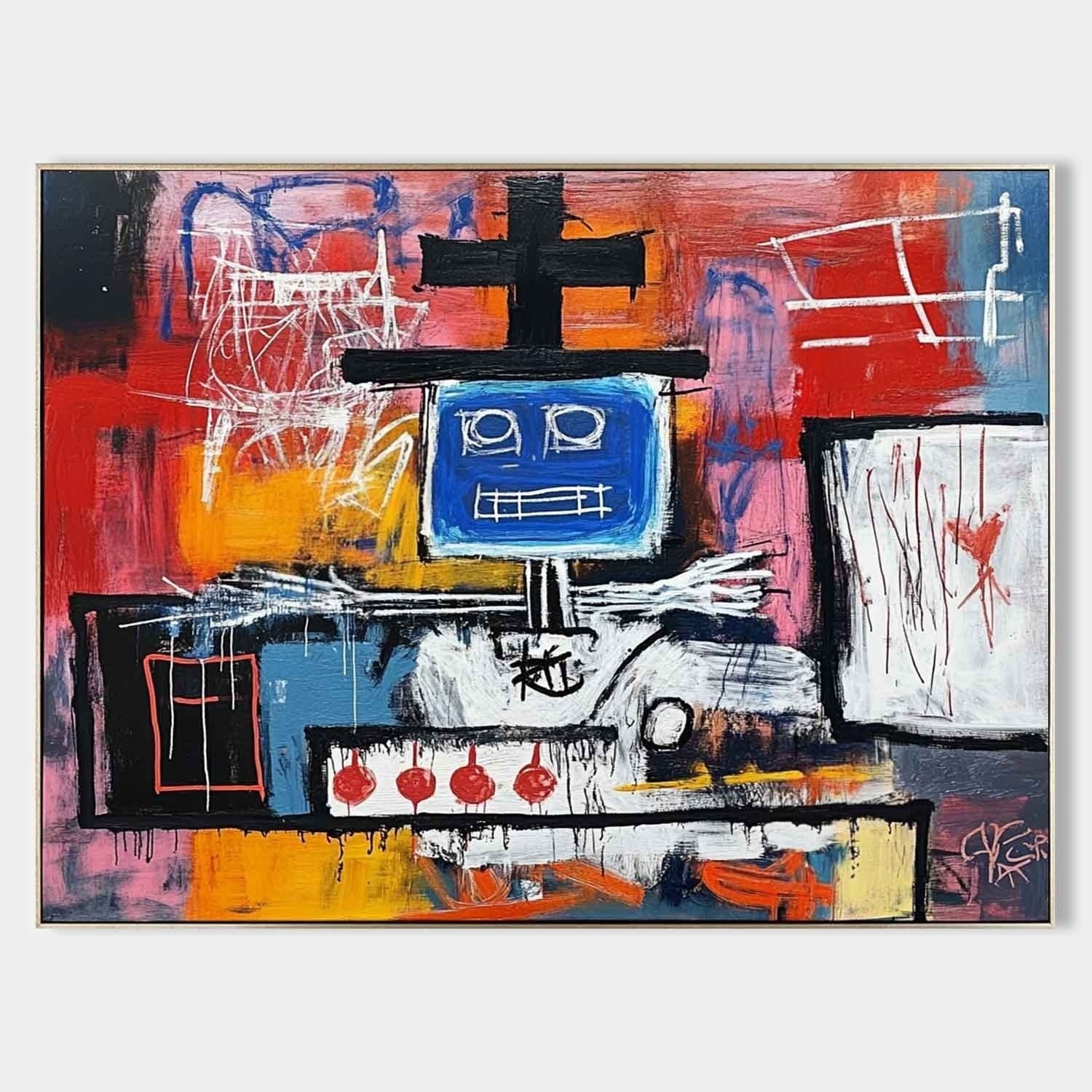 Wall Art Neo Expressionist Robot Painting - Neutralighting
